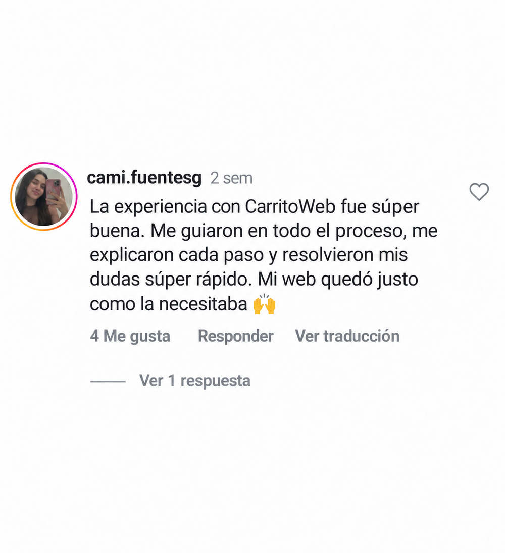 Testimonio de cliente CarritoWeb
