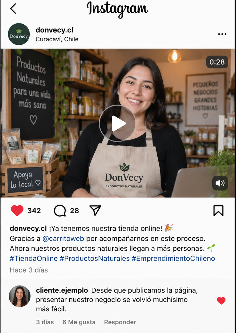 Testimonio de cliente CarritoWeb